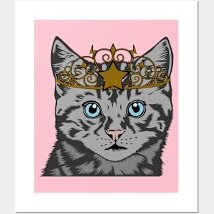 Kitten Wearing Tiara Posters and Art